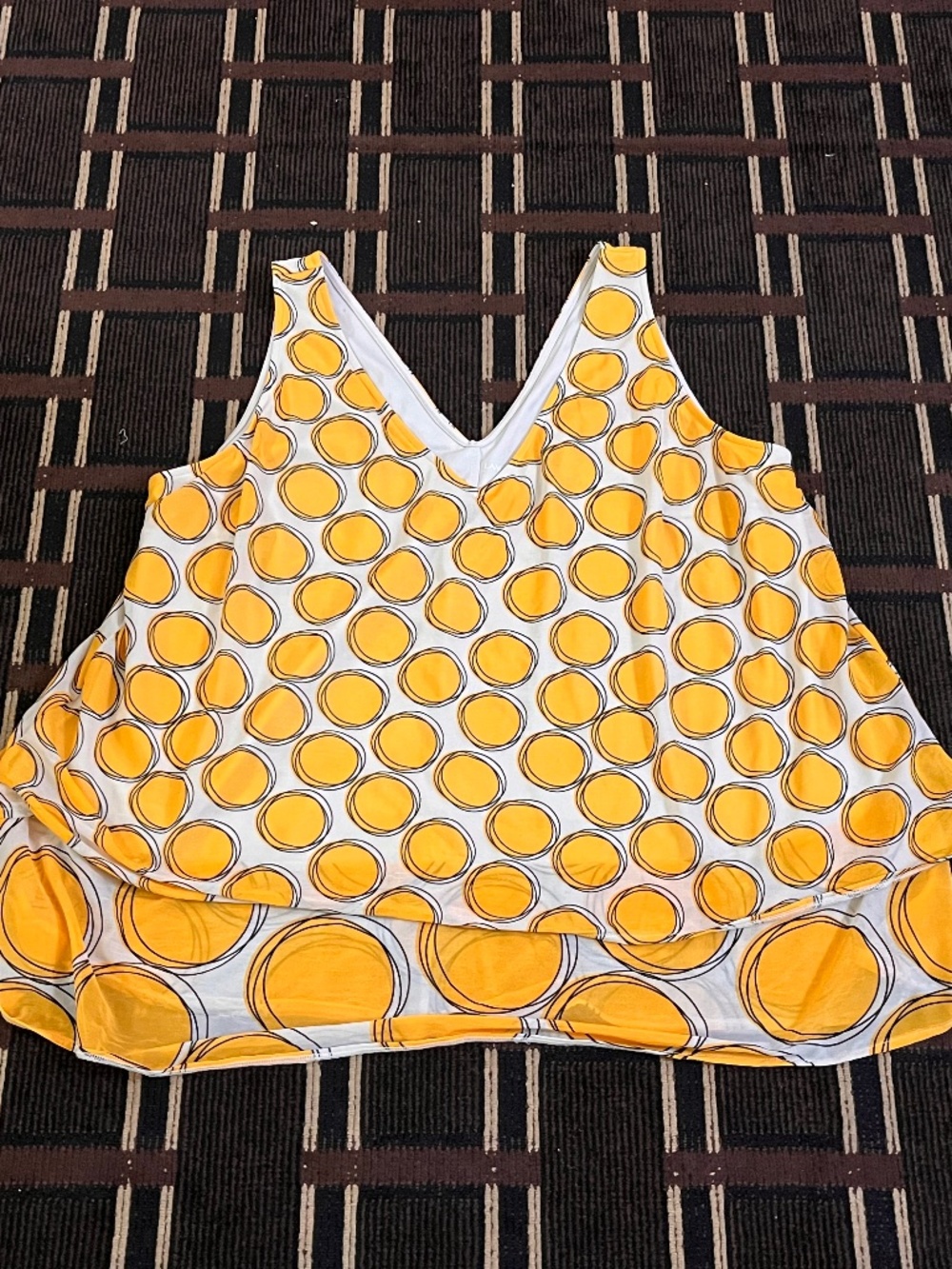 Women’s Lane Bryant Yellow Dot Bubble Tank Top Swimsuit Shirt 22/24 Summer 618